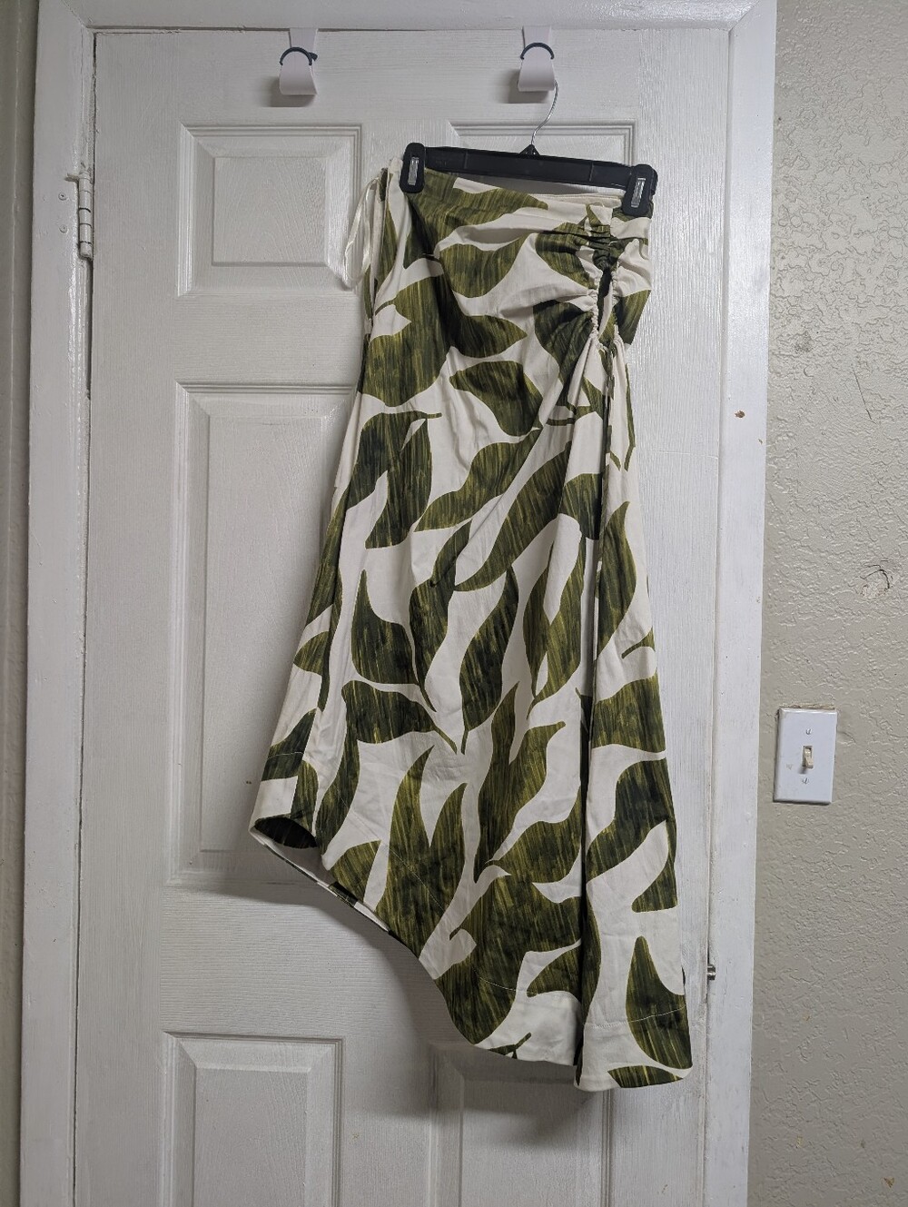 Green Leaf-Print Midi Skirt - Women's Skirt